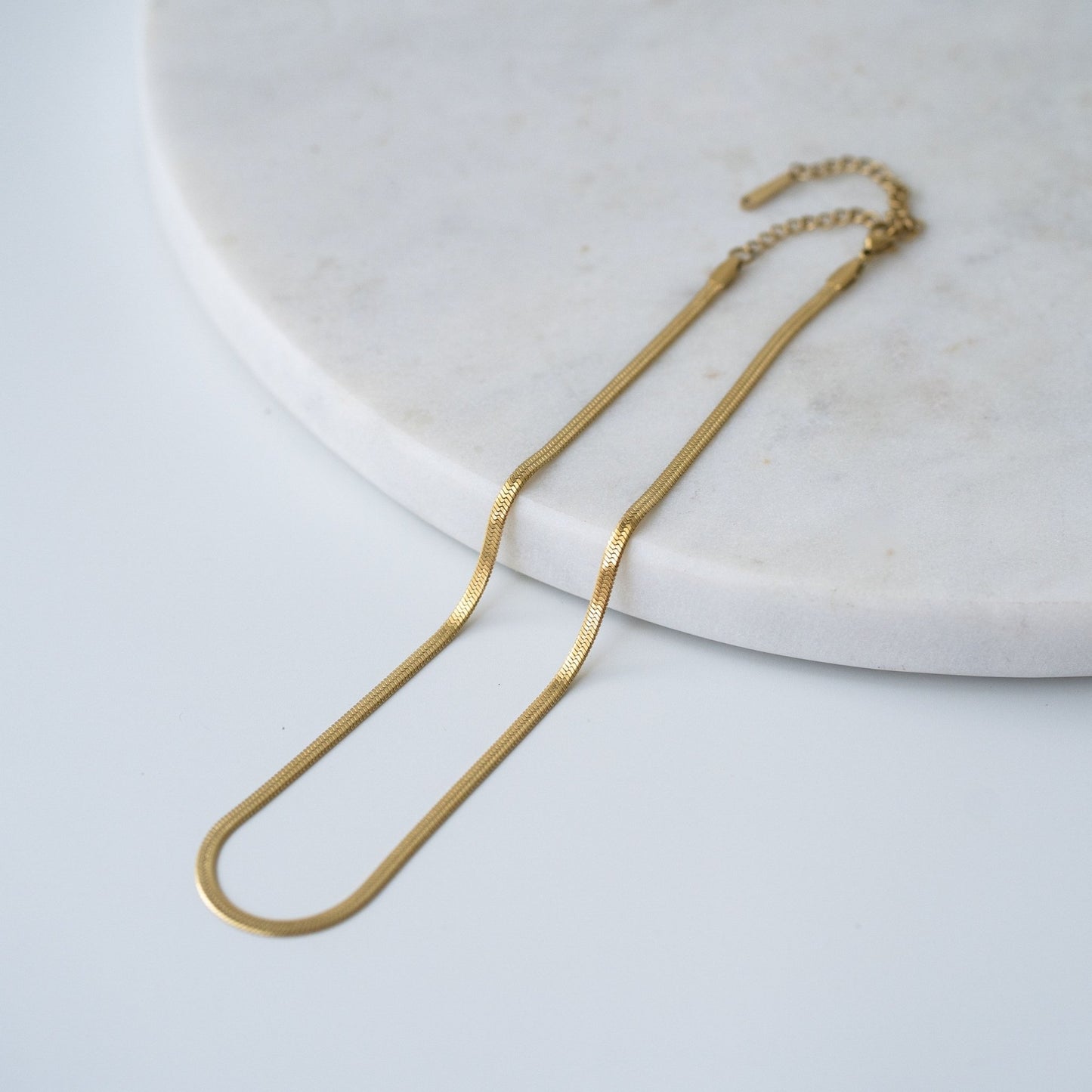 Snake chain necklace in gold and silver finishes, a sleek and timeless gift that says more than fleeting gestures.