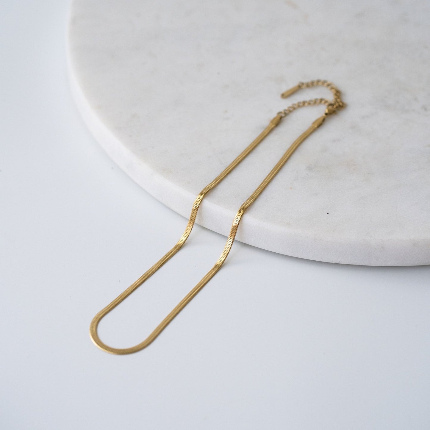 Snake chain necklace in gold and silver finishes, a sleek and timeless gift that says more than fleeting gestures.